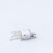 Load image into Gallery viewer, Close up of unusual handmade silver cube pendant nestled onto a delicate necklace chain - 4mm jump ring can be seen to right of the cube