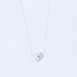 Load image into Gallery viewer, Tiny silver cube necklace on thin silver chain