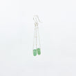 Load image into Gallery viewer, Green aventurine gemstones earrings on silver satellite chain, against a white background