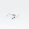 Load image into Gallery viewer, Handmade sterling silver earrings with V charm, tube, headpins and green and blue beads, opposite one another