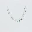 Load image into Gallery viewer, Close up of pretty silver anklet with green and blue beads, on white background