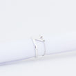 Load image into Gallery viewer, Side view of handcrafted silver ring, showing intricate design and chain threading through tube