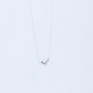 Sterling silver heart on delicate silver chain