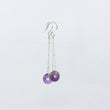 Load image into Gallery viewer, Purple gemstone and silver chain earrings on white background
