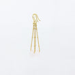 Load image into Gallery viewer, Pink gemstone and gold-plated chain earrings on white background
