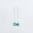Load image into Gallery viewer, Turquoise gemstone and silver chain earrings on white background
