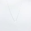 Load image into Gallery viewer, Silver necklace with a clear quartz gemstone pendant on white background
