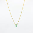 Load image into Gallery viewer, Gold-plated necklace with green aventurine gemstone pendant on white background
