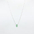 Load image into Gallery viewer, Green gemstone and silver chain necklace on white background
