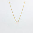 Load image into Gallery viewer, 18ct gold-plated necklace with a rose quartz gemstone pendant on white background
