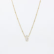 Load image into Gallery viewer, Handmade gemstone necklace with white agate and gold-plated satellite chain, on a white background
