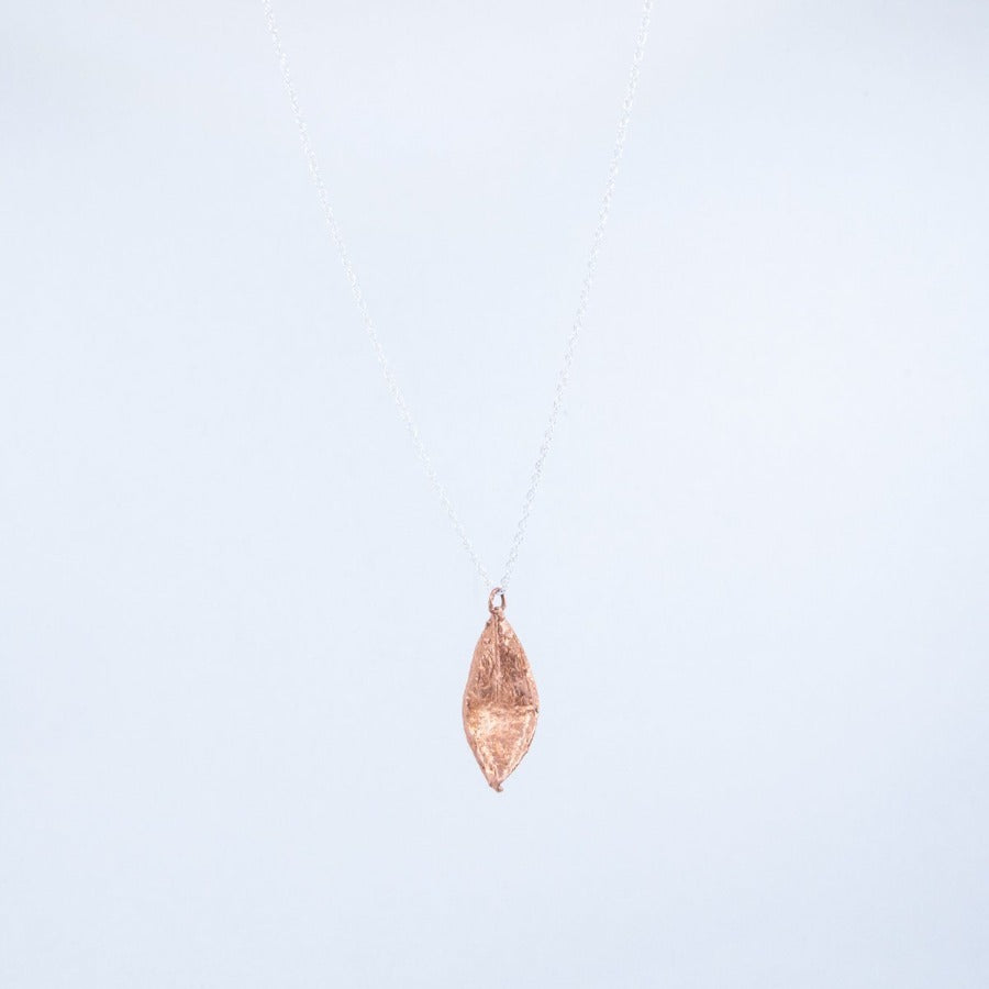 Twisted tip simple leaf Necklace Found by Dawn 