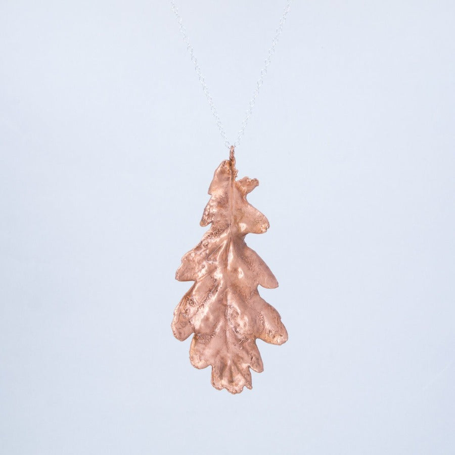 Large oak leaf Necklace Found by Dawn 