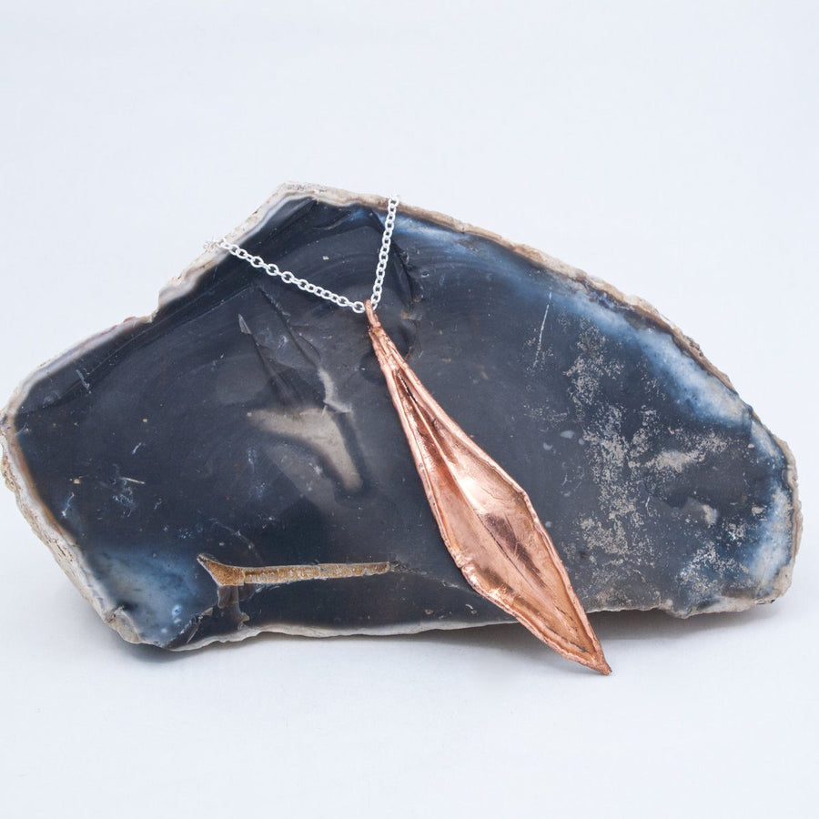 Copper coated olive Necklace Found by Dawn 