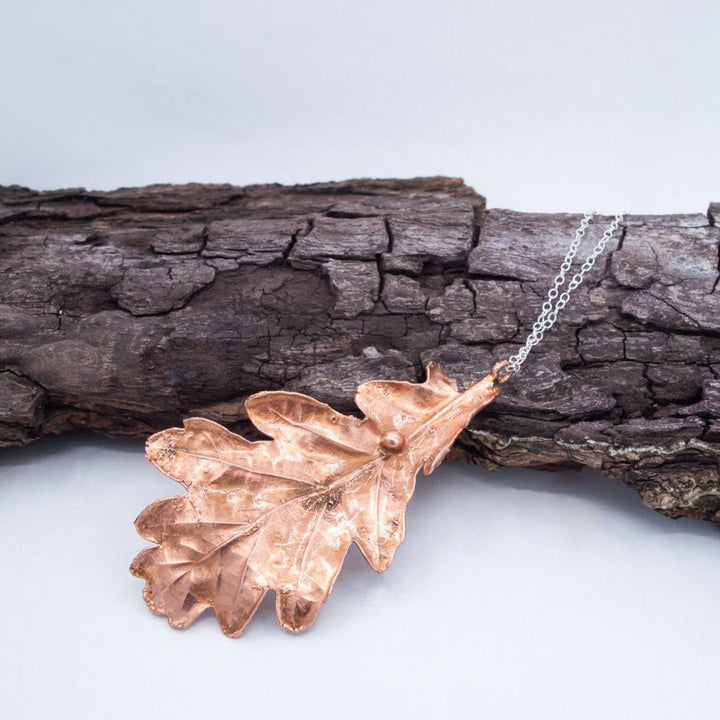 Large oak leaf Necklace Found by Dawn 