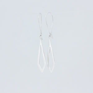 Close up shot of Dancing Kite earrings both facing front in brilliant silver