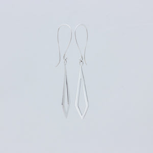 Dancing Kite earrings - showing one facing front and the other to side, on white background